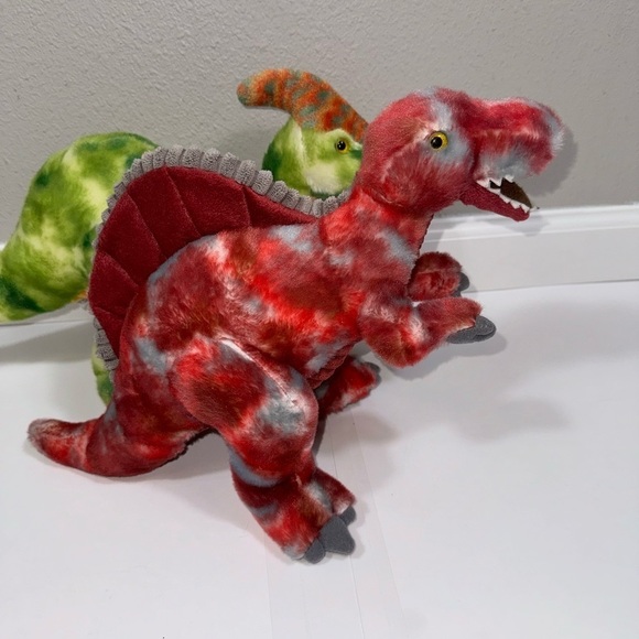 Aurora Red Spinosaurus Dinosaur & Green Parasaurolophus Dinosaur 2X - Picture 4 of 6